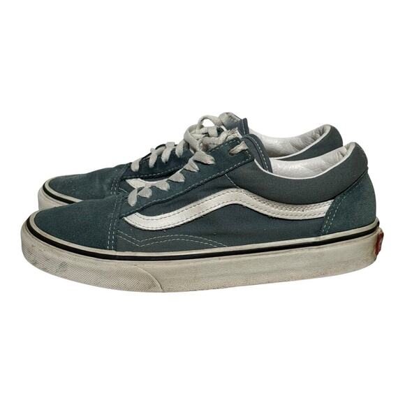 Vans Old Skool Teal Blue Suede Canvas Women’s Size 7 Skate Sneakers - Picture 3 of 8